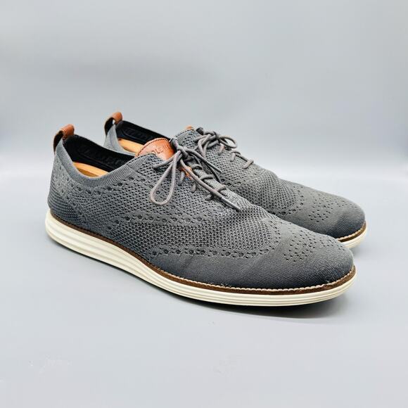 Cole Haan Shoes Mens 13 Gray Sneakers OriginalGrand Stitchlite Wingtip Oxford - Picture 1 of 9